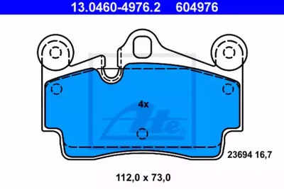 ZAPATAS DE FRENADO VOLKSWAGEN PORSCHE AUDI ATE  