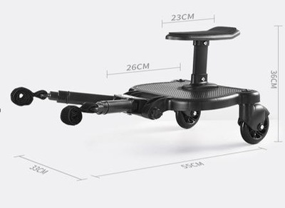 Dostawka do wózka z siedziskiem dla drugiego dziecka czarna dodatkowa