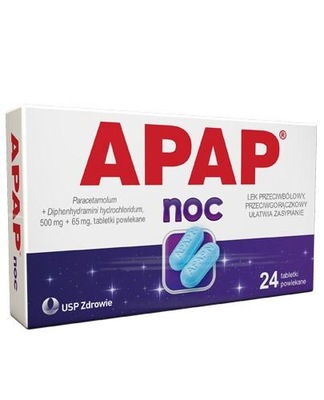 Apap Noc przeciwbólowy bezsenność 24 tabletki