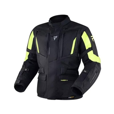 CHAQUETA TEKSTYLNA MOTOCICLETA REBELHORN HARDY II BLACK/FLO AMARRILLO REGALO  