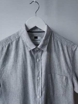 TOPMAN koszula krótki rękaw M cotton linen