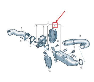 Audi q5 fy egr кулер heat protection гильза 05l971461 original фото №1