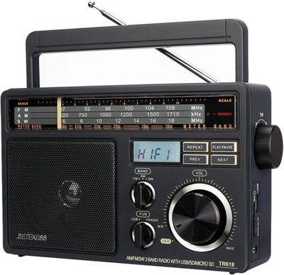 RADIO RETEKESS TR618 PRZENOŚNE ODTWARZACZ MP3 GNIAZDO SŁUCHAWKOWE PRO