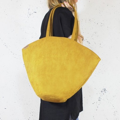 Piękna torebka musztardowa Żółta torebka shopper