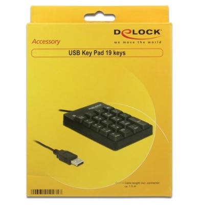 KLAWIATURA DELOCK NUMERYCZNA USB 19 KLAWISZY CZARNA