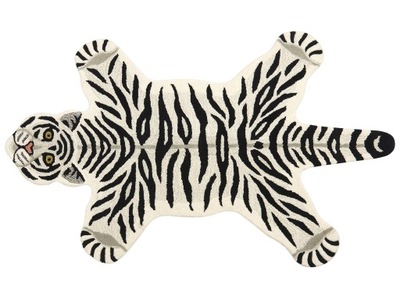 Dywan dziecięcy w tygrysa 100x160 cm czarno-biały