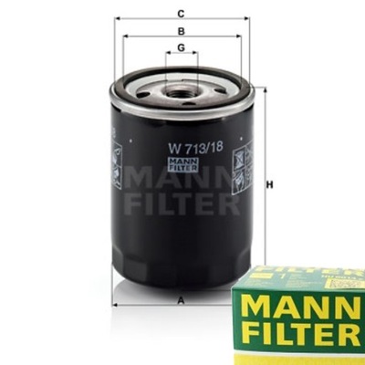 FILTRO ACEITES MANN-FILTER PARA CHEVROLET CORVETTE 5.7  