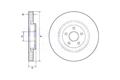 DELPHI DISKĄ STABDŽIŲ 2SZT. PRIEK. JEEP GRAND CHEROKEE IV 3.0D-6.4 