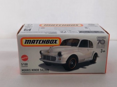 Matchbox 1:64 Power Grab - Morris Minor Saloon white