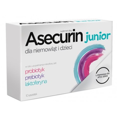Asecurin Junior 10 sasz probiotyk laktoferyna