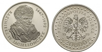 20000 zł (1993) - Kazimierz IV Jagiellończyk