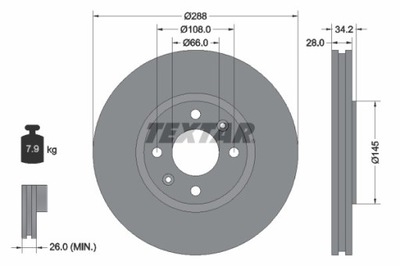 2X ДИСК ТОРМОЗНОЙ CITROEN ПЕРЕД C5/XANT 92107800