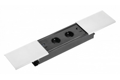 Przedłużacz Listwa Biurkowy Wpuszczany Gniazdo Blatowe USB HDMI srebrny GTV