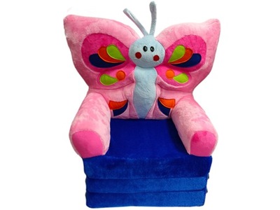 Pluszowy fotel dziecięcy rozkładana leżanka motyl