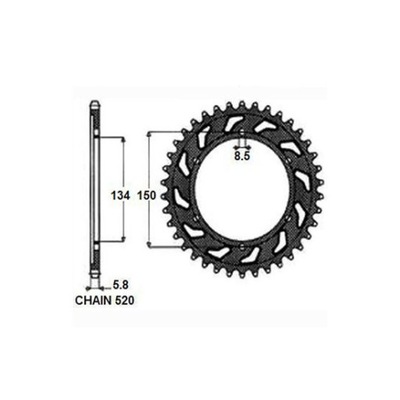 SUNSTAR ENGRANAJE PARTE TRASERA ACERO SUNSTAR 520 Z.48 SUNR1-3619-48  