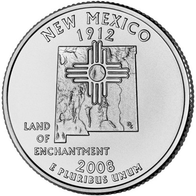 25 c Stany USA New Mexico State 2008 P nr 47