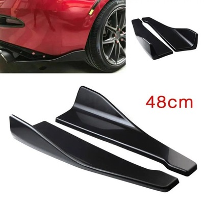 UNIVERSAL 48CM LENGTH CAR SIDE SKIRT BUMPER SPOILER SPLITTER PROTECT~51249  