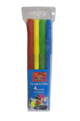 KOLOROWE FLAMASTRY MAZAKI MYSZKA MIKI MINI 4 SZT