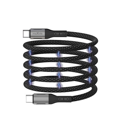 Kabel Maxlife USB typ C - USB typ C 3 m czarny