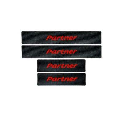 PARA PEUGEOT DE CARGA CARBÓN FIBER VINYL STICKER CAR DOOR SILL PROTECT~58865  