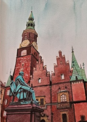 Wrocław, pomnik Fredry w oprawie