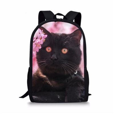 PLECAK Plecak szkolny dla dzieci czarny koci