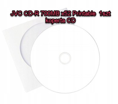JVC CD-R 700MB x52 Printable 1szt koperta CD