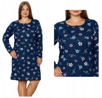 KOSZULA NOCNA Z DŁUGIM RĘKAWEM ROZPINANA DUŻY ROZMIAR 3XL PLUS SIZE DAMSKA