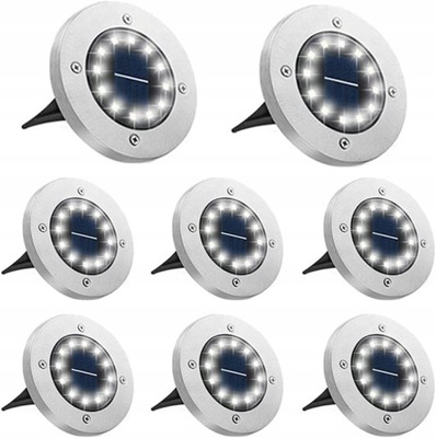 8x Lampa SOLARNA Ogrodowa 12LED Wbijana Najazdowa