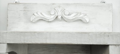 Półka mała drewniana biała prowansalska vintage