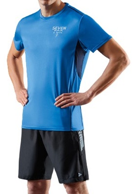 Męska koszulka sportowa niebieska krótki rękaw XL