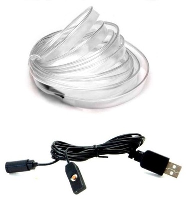 5M ŚWIATŁOWÓD EL WIRE LED RGB TAŚMA PASEK OŚWIETLENIE WNĘTRZA USB 7 KOLORÓW