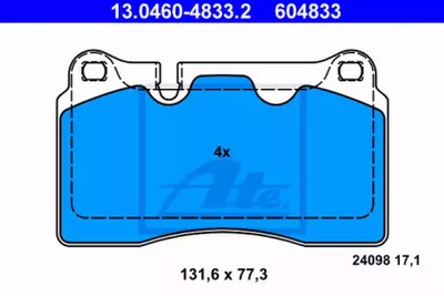 ZAPATAS DE FRENADO VOLKSWAGEN SEAT AUDI ATE  