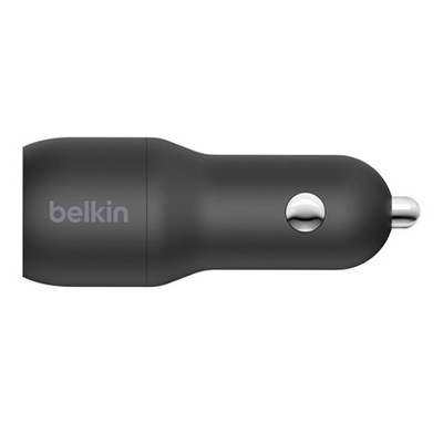 Belkin Dual USB-A Car Charger 24W+ Cable Lightning