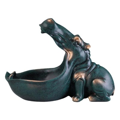 Hippo Statue Storage Container Holder Resin