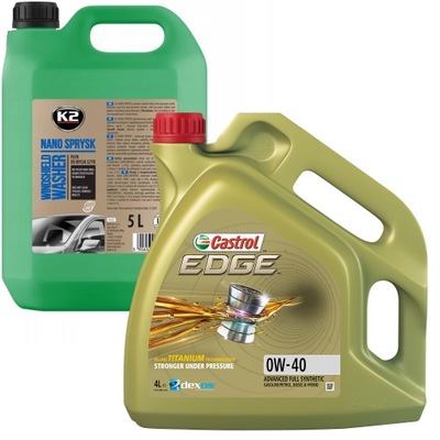 ACEITE CASTROL EDGE 0W-40 PC 4L + K2 NANO LIMPIAPARABRISAS  