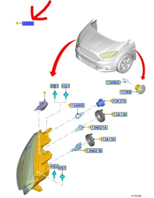 Фара левый ford transit courier 2018-2023 фото №1