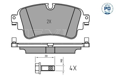 MEYLE ZAPATAS DE FRENADO PARTE TRASERA AUDI A4 ALLROAD B9 A4 B9 A5 A6 C8 A7 A8 D5  