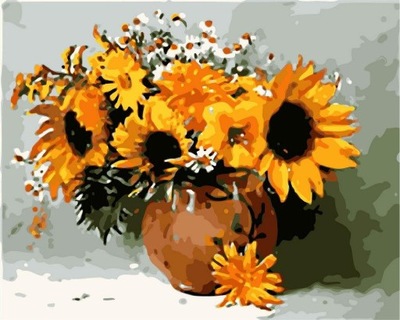 Obraz do malowania po numerach Artnapi Słoneczniki słoneczne 50x40 cm