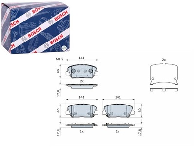 Bosch тормозные колодки тормозные перед hyundai genesis i30 ix35 kia ceed pro фото №1