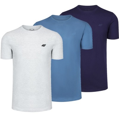 T-SHIRT MĘSKI 4F KOSZULKA ZESTAW KOMPLET 3 SZTUKI TTSHM2256 SS25 XL