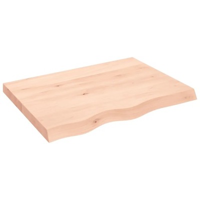 Blat stołu, 80x60x6 cm, surowe drewno dębowe