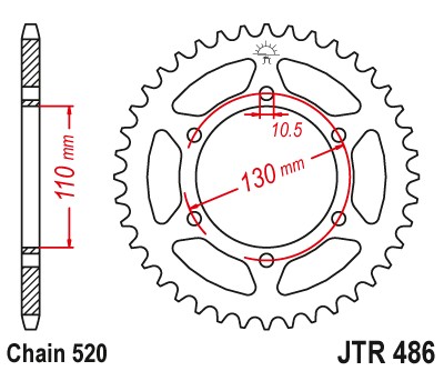 ЗУБЧАТКА ЗАДНЯЯ 44Z JTR486.44