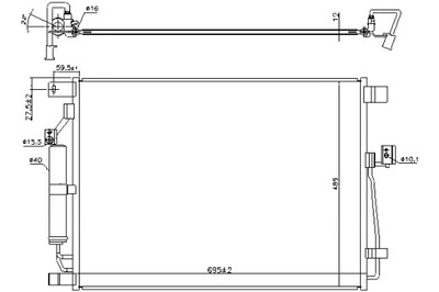 NISSENS KONDENSATORIUS KONDICIONAVIMO NISSAN NP300 NAVARA 2.5D 07.14- 