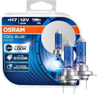 OSRAM ŽIAROVKY H7 5500K 12V COOL BLUE HYPER BOOST PX26d LED XENON BIELA