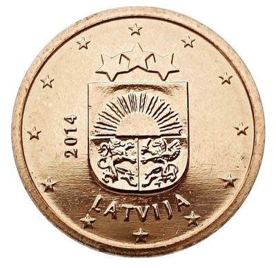 ŁOTWA 2 EURO CENTS 2014 MENNICZA