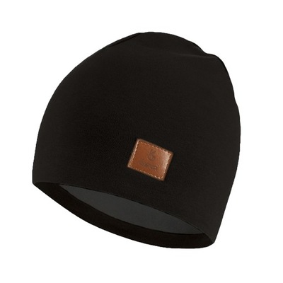 TuSzyte | Czarna czapka zimowa, bawełna R.47