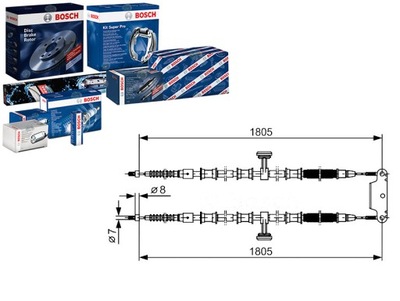 BOSCH ТРОС ТРОС ГАЛЬМА РУЧНОГО 93181109 24407