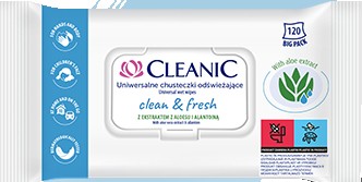 Chusteczki odświeżające Cleanic Clean&Fresh 120szt