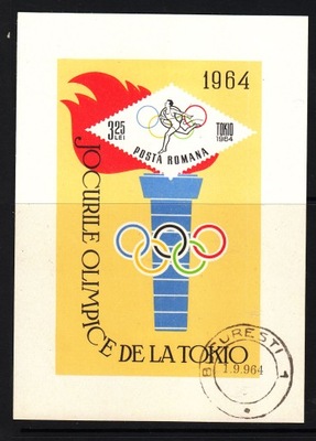 RUMUNIA blok 58 SPORT TOKIO z 1964